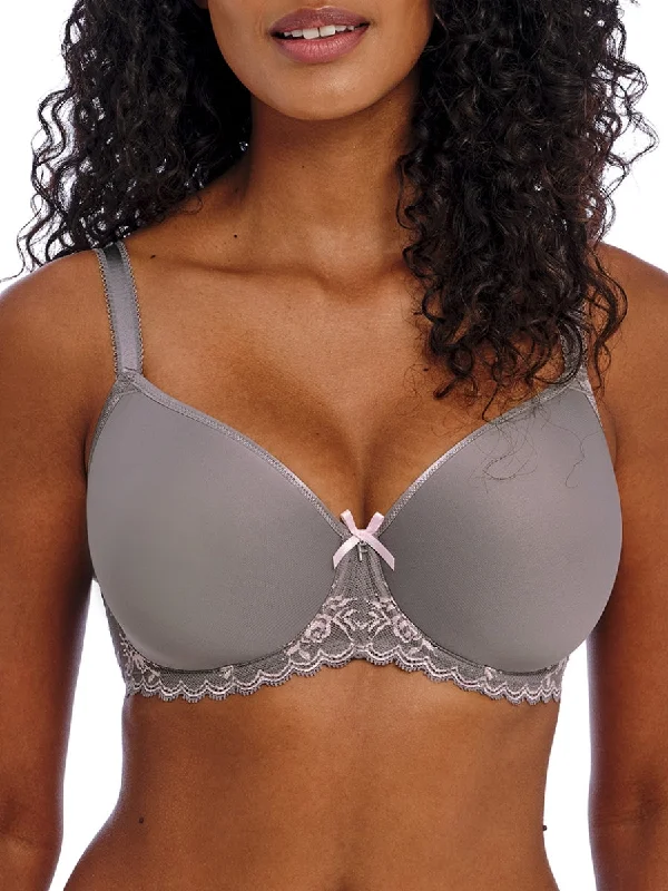 plus size women T Shirt Bras for a perfect fit Offbeat Decadence Spacer Bra - Grey/Pink plus size women T Shirt Bras for a perfect fit Offbeat Decadence Spacer Bra - Grey/Pink
