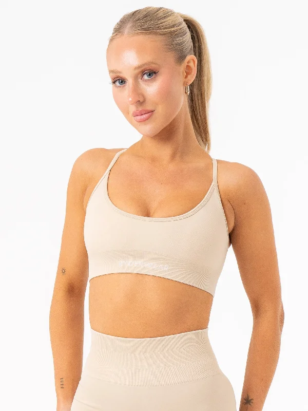 plus size wireless women sport bra Lift 2.0 Seamless Sports Bra - Sand