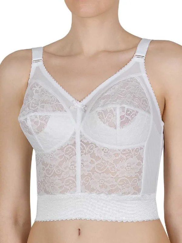 Sports underwire wired bras for high - impact activities​ Longline Bra - White