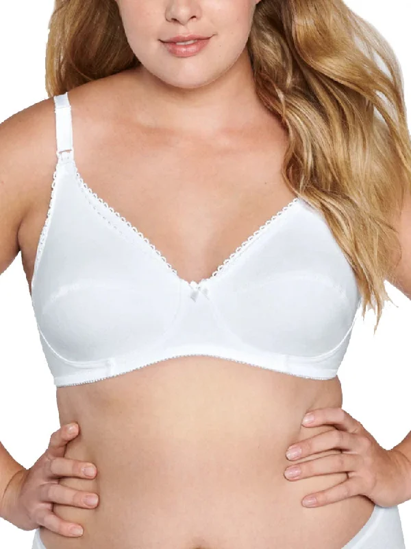 Underwire padded seamless wired bras for all - day wear Drop Cup Cotton Nursing Bra - White Underwire padded seamless wired bras for all - day wear Drop Cup Cotton Nursing Bra - White