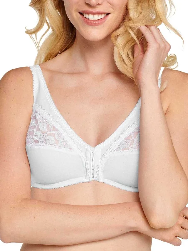 Convertible underwire wired bras with multiple styling options Soft Cup Front Fastening Bra - White Convertible underwire wired bras with multiple styling options Soft Cup Front Fastening Bra - White