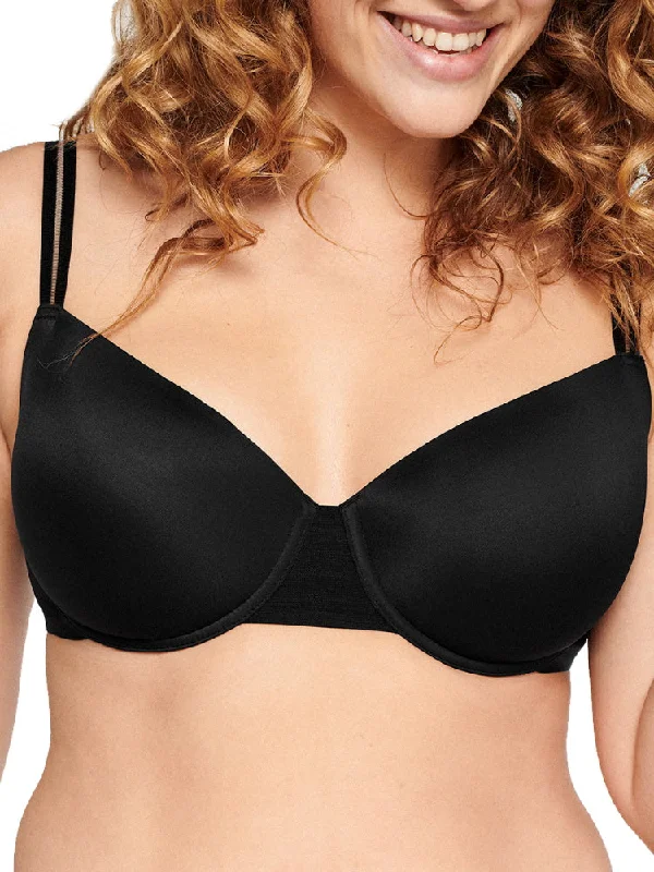 lace trim women T Shirt Bras for a feminine touch The Monday T-Shirt Bra - Black