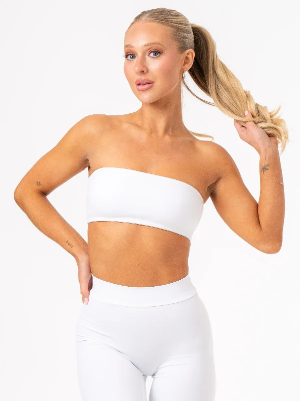 plus size low impact women sport bra NKD Bandeau - White