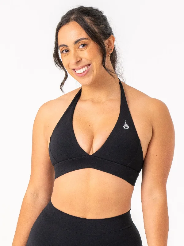 affordable women sport bra for budget - conscious shoppers NKD Halter Bra - Black