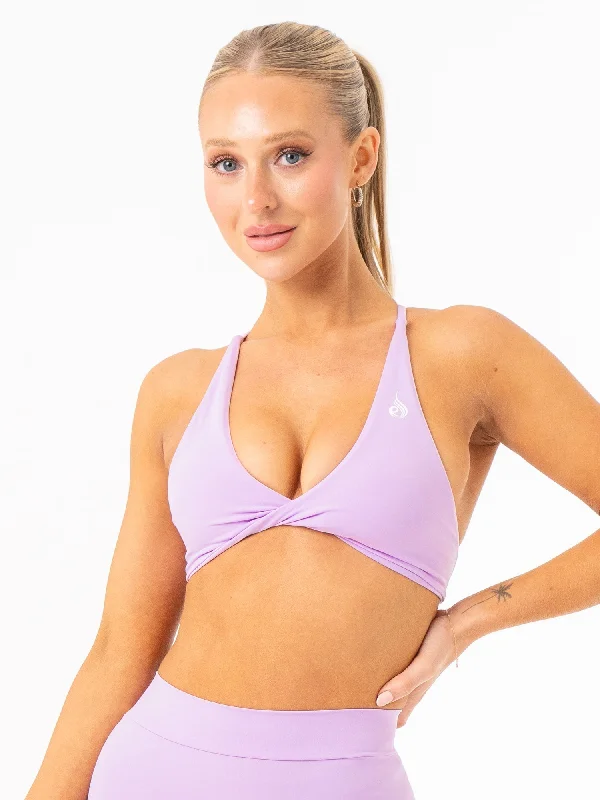 sequined women sport bra for a sparkly effect NKD Twist Sports Bra - Lilac