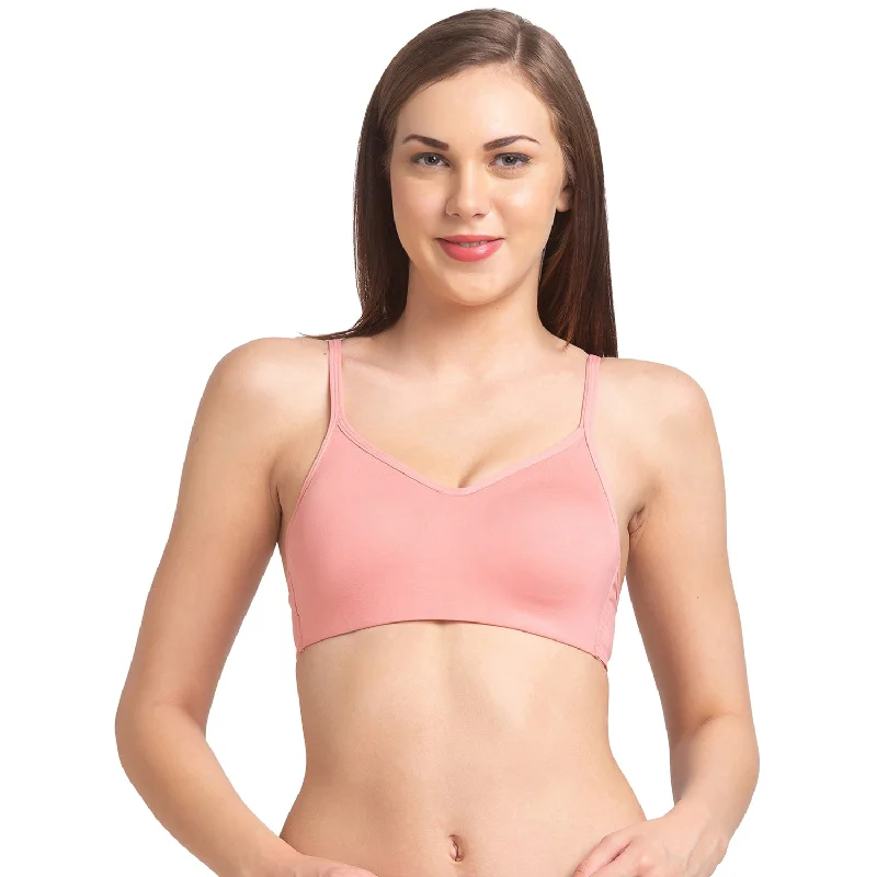 Sheer underwire wired bras for a seductive look JS 63-Non Padded Solid Sports Bra Peach Sheer underwire wired bras for a seductive look JS 63-Non Padded Solid Sports Bra Peach