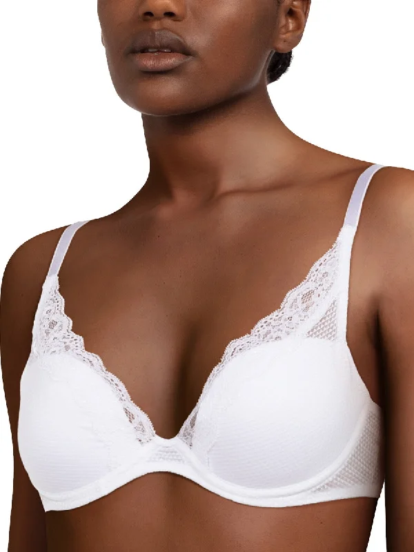 convertible women T Shirt Bras with adjustable straps Brooklyn Plunge Bra - Pearl