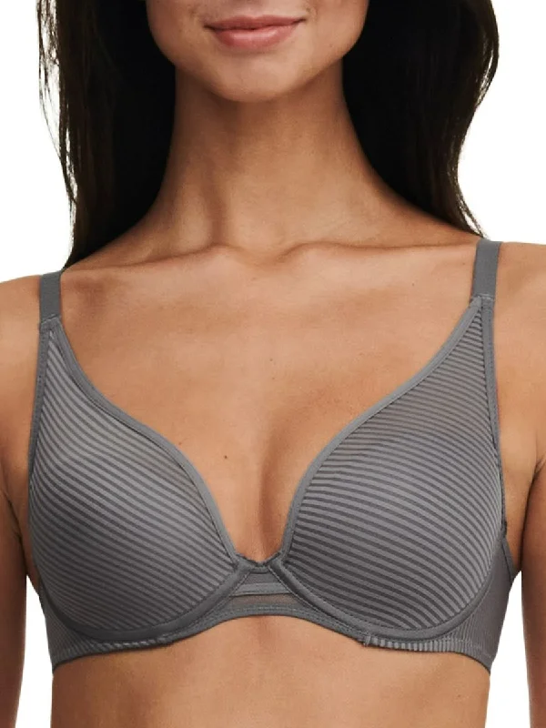 machine washable women T Shirt Bras for convenience Nais Plunge T-Shirt Bra - Graphite