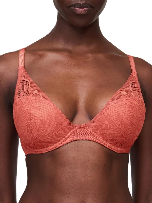 lace trim women T Shirt Bras for a feminine touch Thelma Plunge T-Shirt Bra - Orange Brule lace trim women T Shirt Bras for a feminine touch Thelma Plunge T-Shirt Bra - Orange Brule