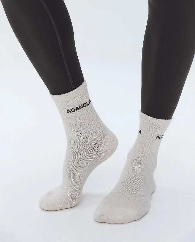 black women sport bra for a classic style Socks - Cream/Coffee Bean