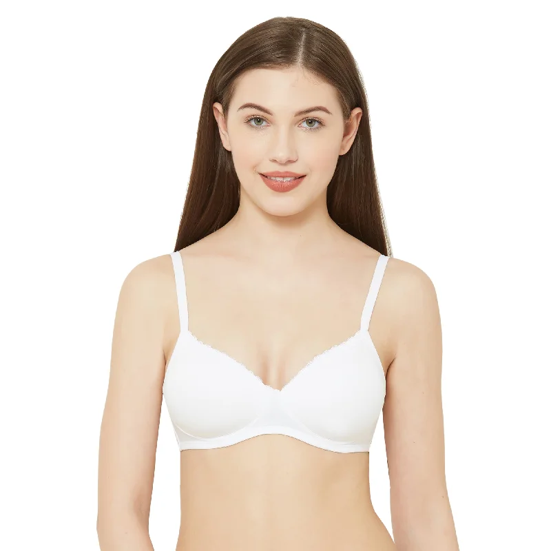 Underwire seamless T - shirt wired bras for daily use 6403-Soft Padded Solid T-shirt Bra White Underwire seamless T - shirt wired bras for daily use 6403-Soft Padded Solid T-shirt Bra White