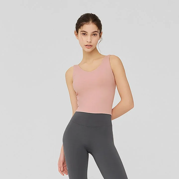 racerback women sport bra for freedom of movement Soft V-Neck Bra Top
