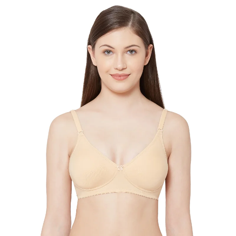 plunge neck women T Shirt Bras for low cut tops Shikha-Plain Mold T-shirt Bra  Skin