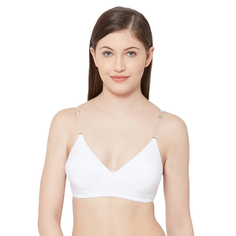 wireless women T Shirt Bras for comfort Shikha-Plain Mold T-shirt Bra  White