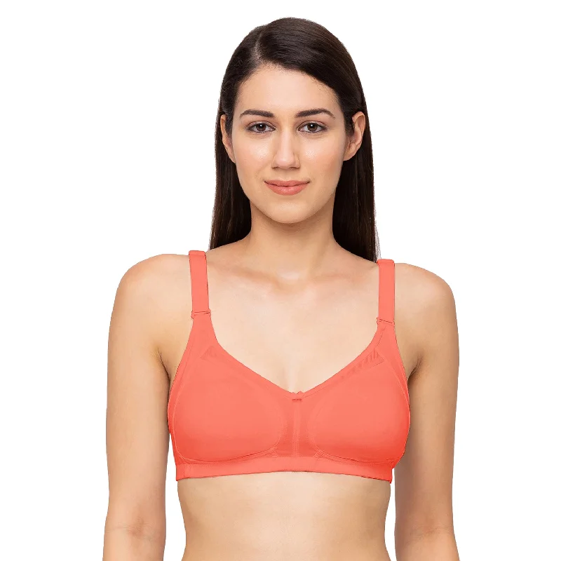 yoga women T Shirt Bras for flexibility Shrishti -Plain Non Padded Full Cup Bra Peach yoga women T Shirt Bras for flexibility Shrishti -Plain Non Padded Full Cup Bra Peach
