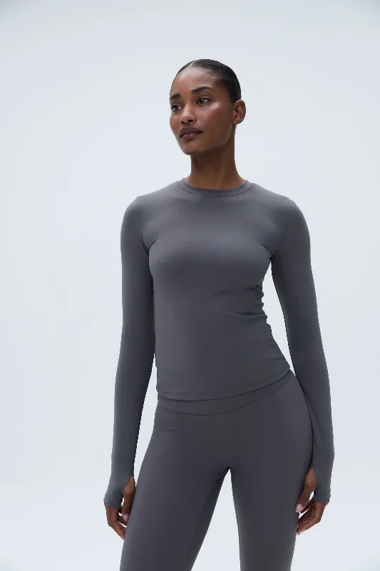 medium impact women sport bra for cycling Ultimate Long Sleeve Top – Dark Grey