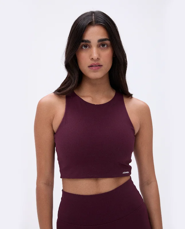 breathable women sport bra for ventilation Ultimate Open Back Bra - Dark Cherry