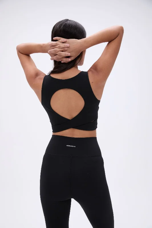 seamless women sport bra for smooth under clothes Ultimate Open Back Bra - Black