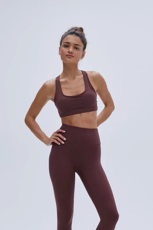 machine - made women sport bra for affordability Ultimate Scoop Neck Racer Back Bra - Burgundy machine - made women sport bra for affordability Ultimate Scoop Neck Racer Back Bra - Burgundy