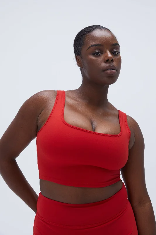 plus size high impact women sport bra Ultimate Square Neck Bra - Classic Red