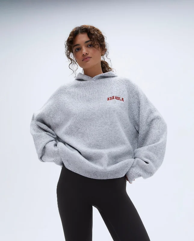 petite women sport bra with proper fit Varsity Oversized Knit Hoodie - Grey Melange/Vintage Red petite women sport bra with proper fit Varsity Oversized Knit Hoodie - Grey Melange/Vintage Red