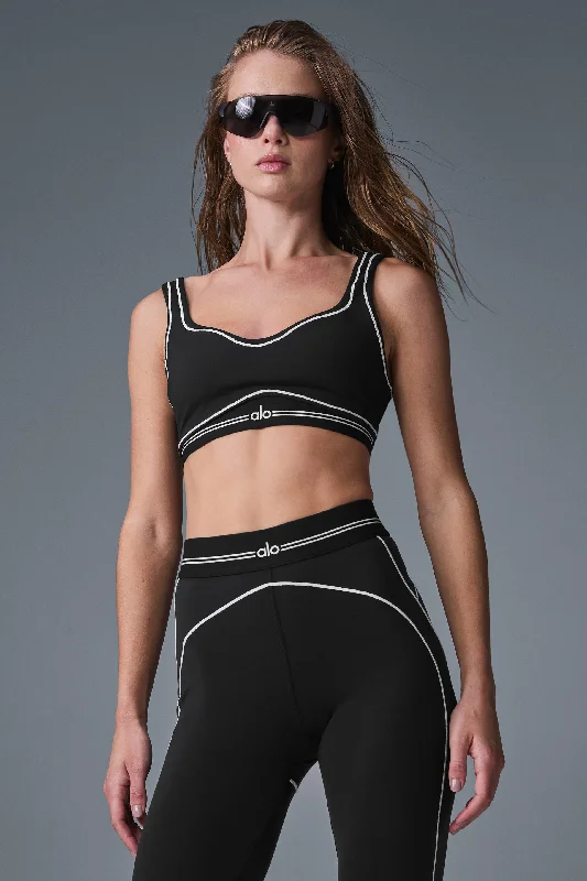 sports women sport bra for multiple activities Airbrush Heart Throb Bra - Black/White