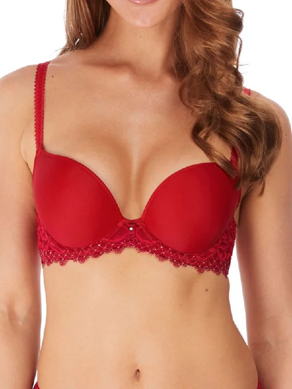 solid color women T Shirt Bras in bright hues Lace Essentiel Contour Bra - Chilli