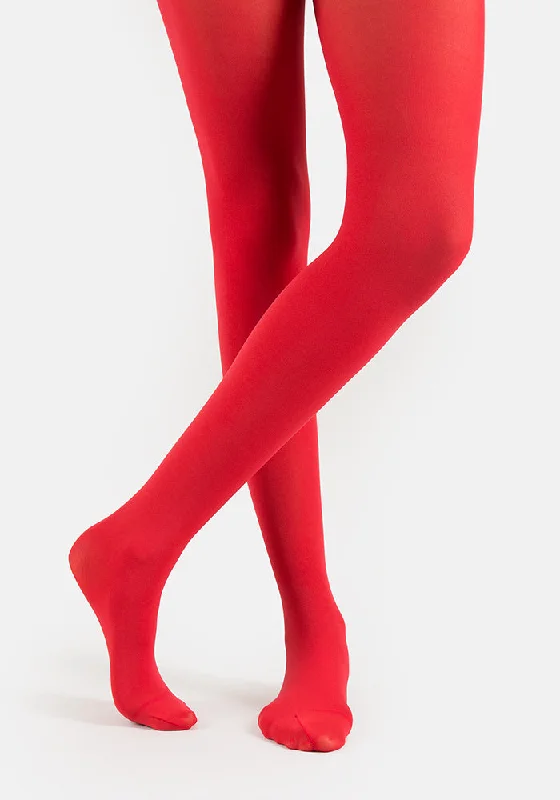 Breathable Tights for Women Premium 50 Denier Tights Flo Red