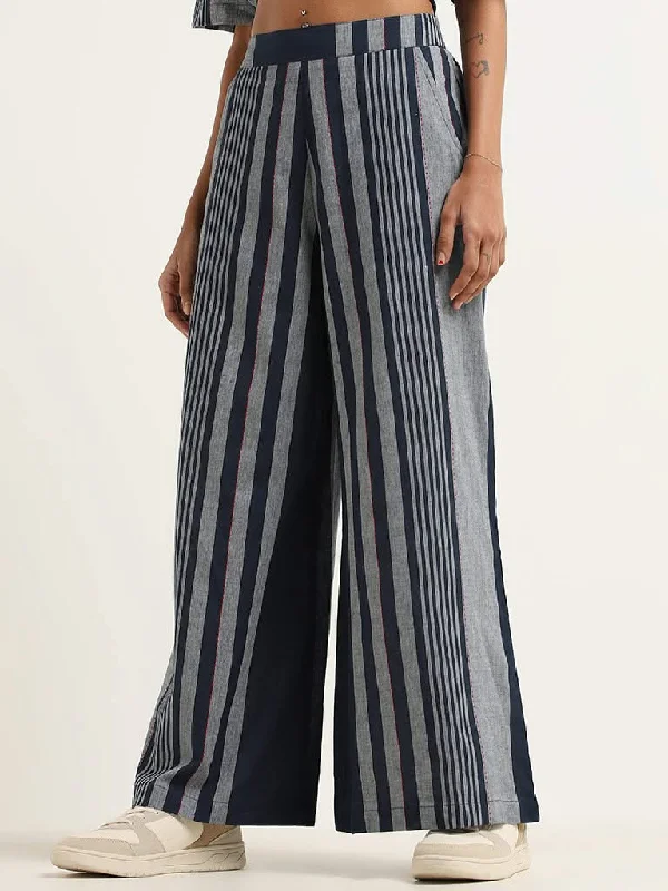 Women's kids - inspired printed pants Colored women jeans in vibrant hues like red and yellow Bombay Paisley Blue Striped Cotton Palazzos Women's kids - inspired printed pants Colored women jeans in vibrant hues like red and yellow Bombay Paisley Blue Striped Cotton Palazzos