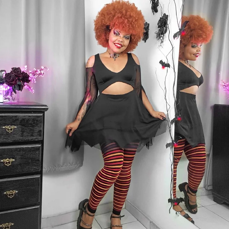 Women's Tights with Lace Trim Cinnabar Footless Tights - Arctinae