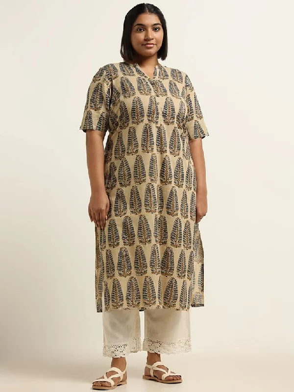 Women's polka - dot dressy pants Distressed women jeans for a trendy and edgy look Diza Beige Printed Cotton Kurta Women's polka - dot dressy pants Distressed women jeans for a trendy and edgy look Diza Beige Printed Cotton Kurta