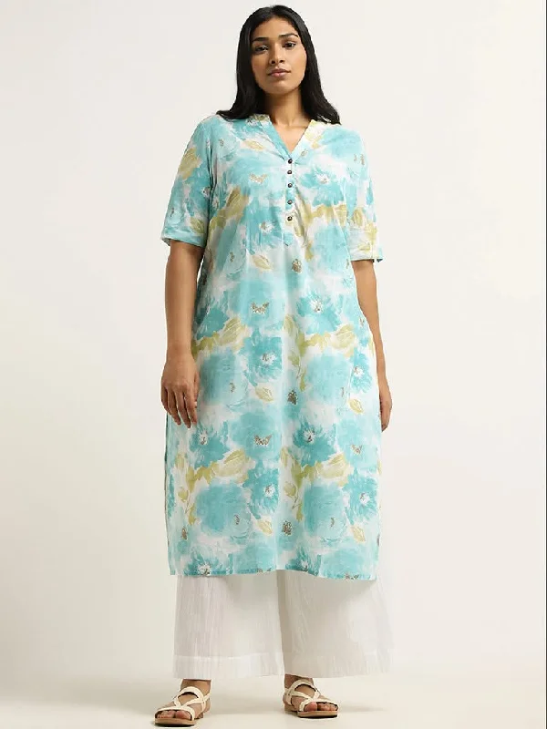 Women's tassel - adorned boho pants Embellished women jeans with studs or rhinestones for a glamorous touch Diza Blue Floral Printed Cotton Kurta Women's tassel - adorned boho pants Embellished women jeans with studs or rhinestones for a glamorous touch Diza Blue Floral Printed Cotton Kurta