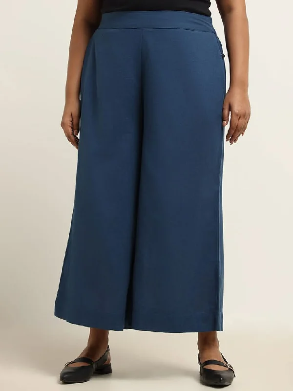 Women's two - piece pant set Ripped women jeans for a rebellious and fashion - forward style Diza Indigo Straight Blended Linen Pants Women's two - piece pant set Ripped women jeans for a rebellious and fashion - forward style Diza Indigo Straight Blended Linen Pants