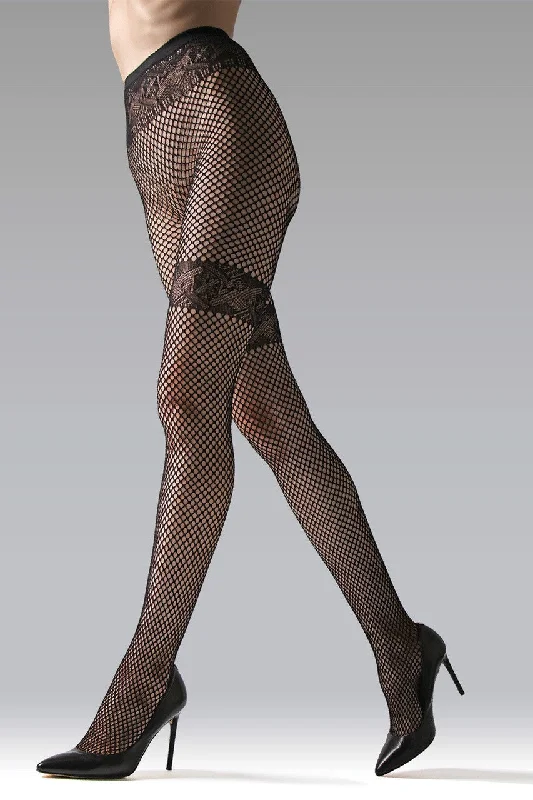 Tights with Back Seam for Women Geo Net Tights