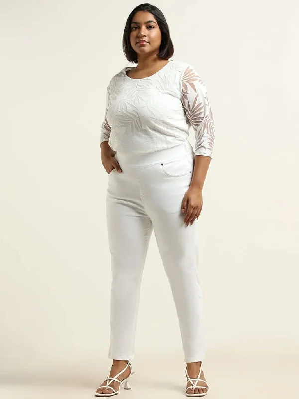 Women's pants with mesh panels Jeggings women jeans combining the comfort of leggings and style of jeans Gia Denim White Slim Fit Jeggings Women's pants with mesh panels Jeggings women jeans combining the comfort of leggings and style of jeans Gia Denim White Slim Fit Jeggings