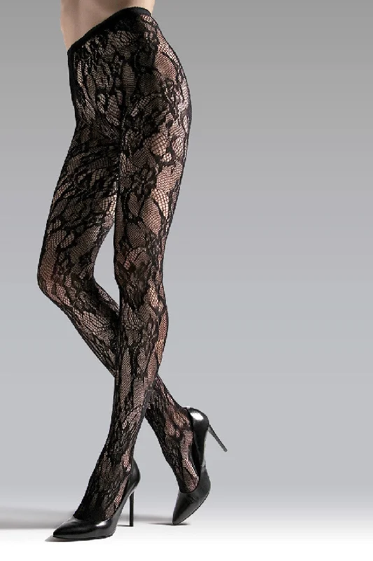 Tights with Floral Designs Lace Cut-Out Net Tights