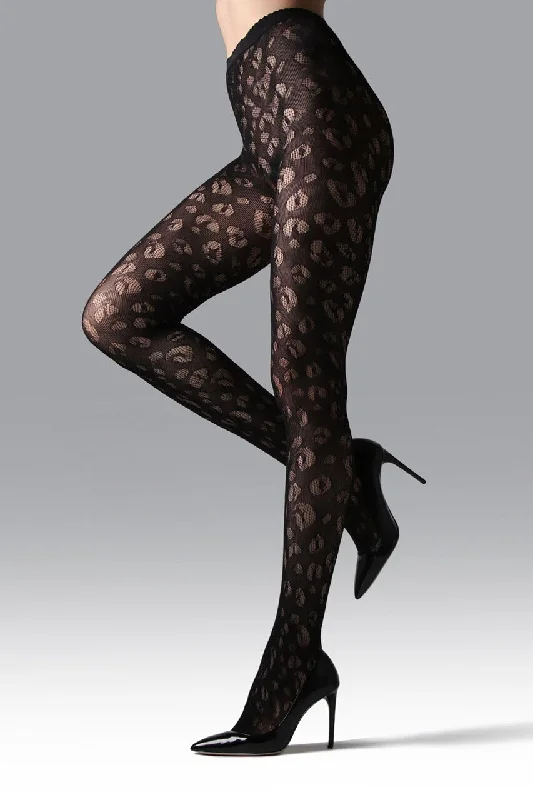 Tights with Geometric Patterns Leopard Net Tights