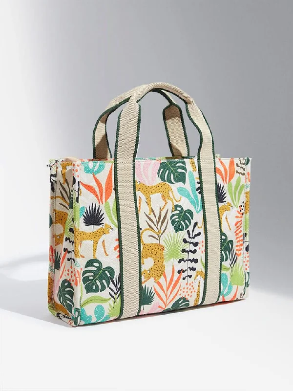 Women's matching top and pants set Mom jeans for a nostalgic and casual look LOV Multicolour Animal Print Tote Bag Women's matching top and pants set Mom jeans for a nostalgic and casual look LOV Multicolour Animal Print Tote Bag