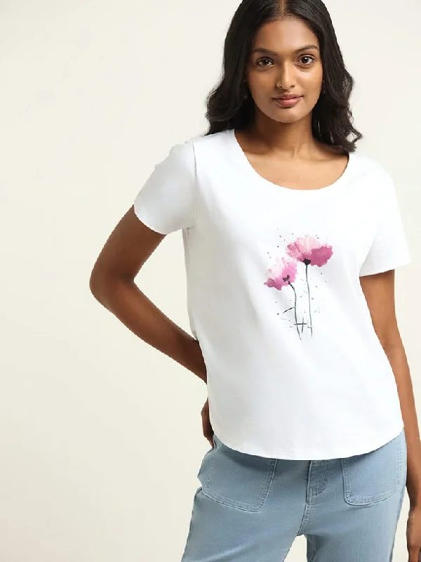 Women's winter - warm fleece - lined pants Bootcut women jeans to complement various shoe styles LOV White Printed Cotton T-Shirt Women's winter - warm fleece - lined pants Bootcut women jeans to complement various shoe styles LOV White Printed Cotton T-Shirt