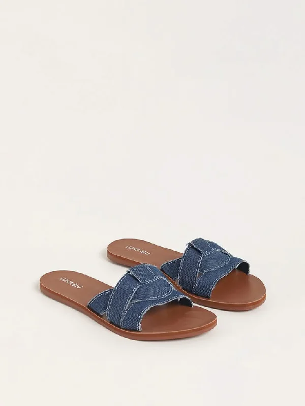 Women's pants for cocktail parties Distressed women jeans for a trendy and edgy look LUNA BLU Blue Slides Women's pants for cocktail parties Distressed women jeans for a trendy and edgy look LUNA BLU Blue Slides