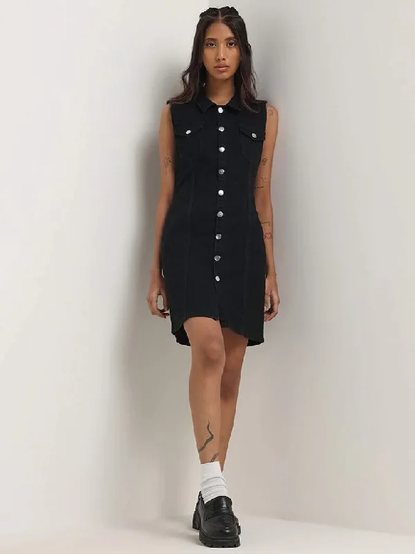 Women's tall - length straight pants Skinny women jeans with a form - fitting design Nuon Black Button Down Denim Dress Women's tall - length straight pants Skinny women jeans with a form - fitting design Nuon Black Button Down Denim Dress