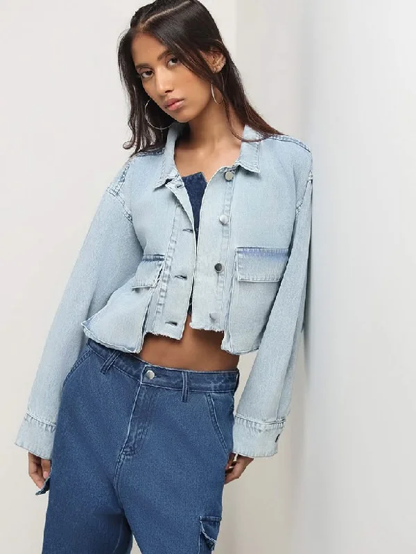 Women's one - piece jumpsuit pants Embroidered women jeans with intricate patterns Nuon Blue Short Denim Jacket Women's one - piece jumpsuit pants Embroidered women jeans with intricate patterns Nuon Blue Short Denim Jacket