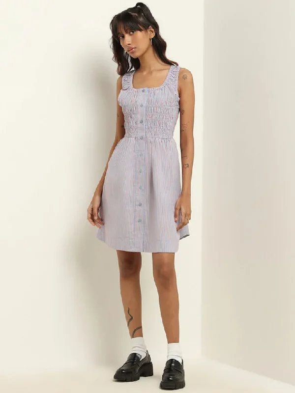 Women's pants for beach parties Straight - leg women jeans with a classic and timeless appeal Nuon Blue Smocked Skater Dress Women's pants for beach parties Straight - leg women jeans with a classic and timeless appeal Nuon Blue Smocked Skater Dress