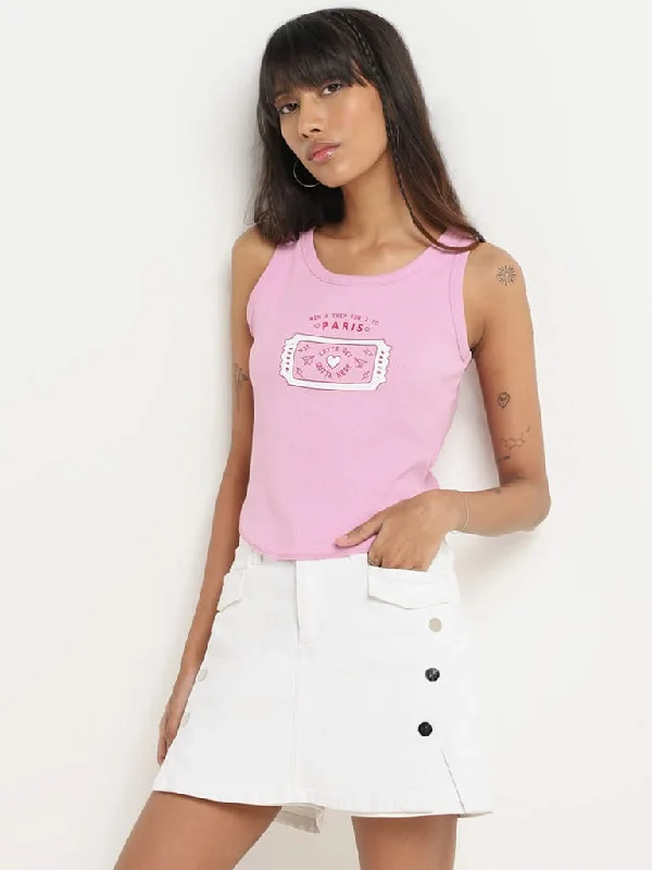 Women's pants with moisture - wicking technology High - rise flare women jeans for a 70s - inspired look Nuon Pink Printed Cotton Blend Top Women's pants with moisture - wicking technology High - rise flare women jeans for a 70s - inspired look Nuon Pink Printed Cotton Blend Top