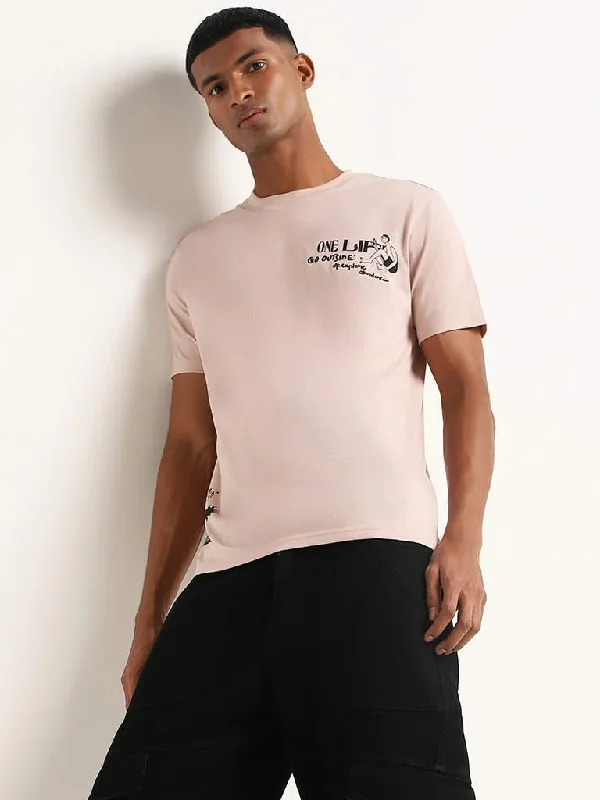 Women's tall - length straight pants Skinny women jeans with a form - fitting design Nuon Pink Printed Cotton Slim Fit T-Shirt Women's tall - length straight pants Skinny women jeans with a form - fitting design Nuon Pink Printed Cotton Slim Fit T-Shirt