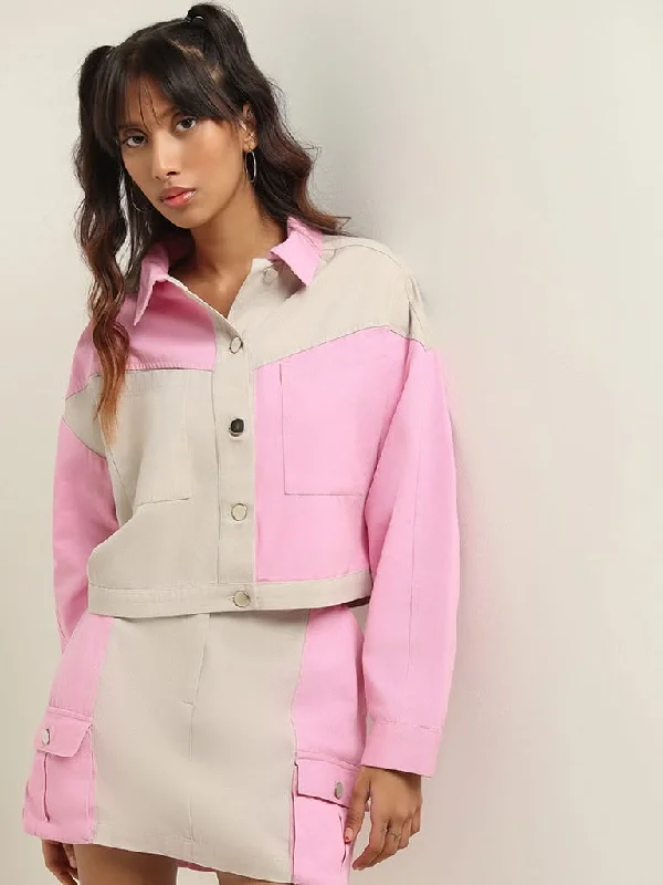 Women's tassel - adorned boho pants Embellished women jeans with studs or rhinestones for a glamorous touch Nuon Pink Tailored Cotton Jacket Women's tassel - adorned boho pants Embellished women jeans with studs or rhinestones for a glamorous touch Nuon Pink Tailored Cotton Jacket