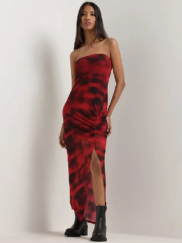 Women's unisex - style casual pants Ripped women jeans for a rebellious and fashion - forward style Nuon Red Strapless Off-Shoulder Dress Women's unisex - style casual pants Ripped women jeans for a rebellious and fashion - forward style Nuon Red Strapless Off-Shoulder Dress