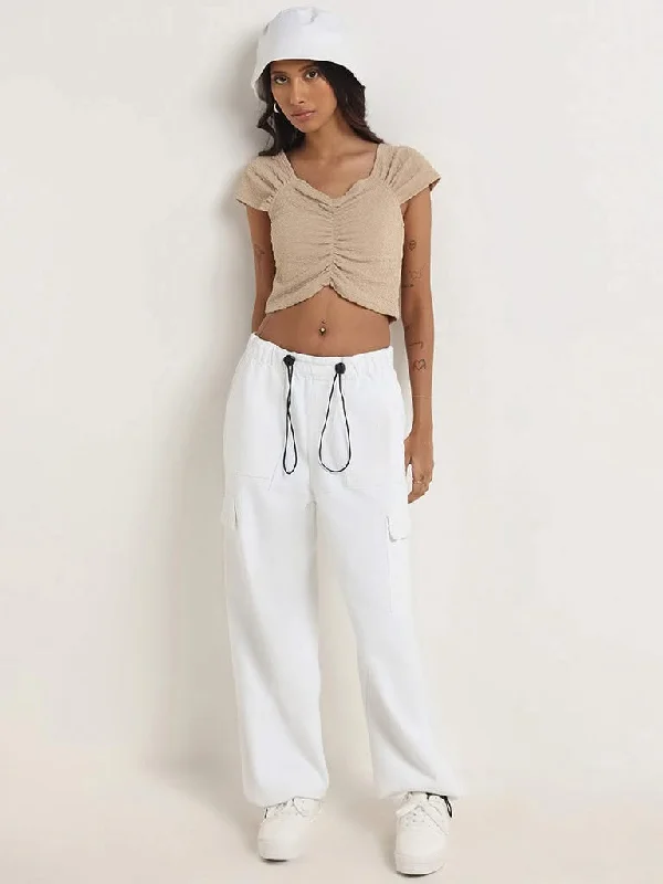 Women's embroidered ethnic pants Ripped women jeans for a rebellious and fashion - forward style Nuon White Relaxed - Fit Mid Rise Jeans Women's embroidered ethnic pants Ripped women jeans for a rebellious and fashion - forward style Nuon White Relaxed - Fit Mid Rise Jeans