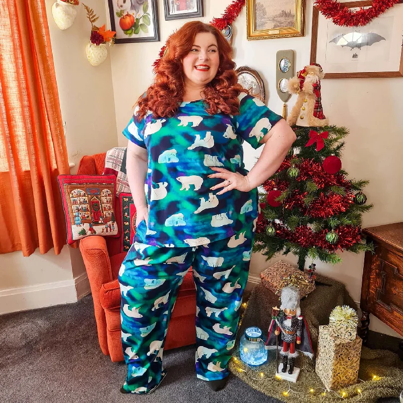 Footless Tights for Women PJ Top - Polar Bears
