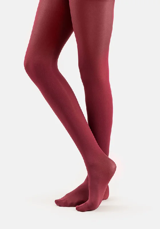 Women's Compression Tights Premium 50 Denier Tights Burgundy